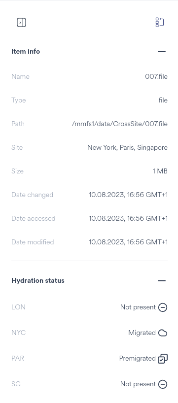 File Browser Metadata Panel