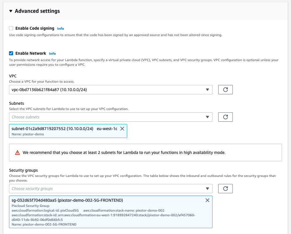 Configure VPC