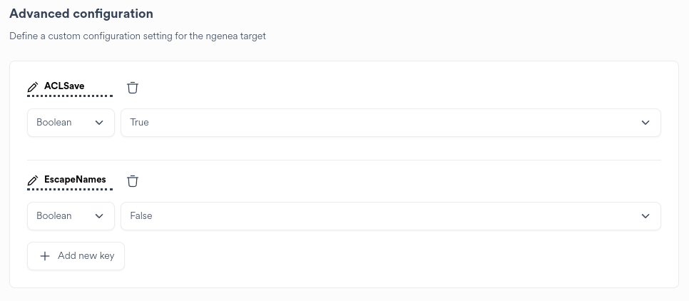 Ngenea Target Wizard Advanced Configuration Completed Example