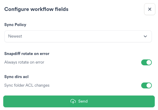 Configure workflow fields dialog