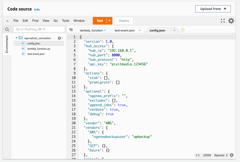 Configure JSON