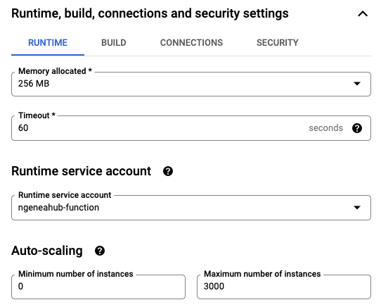 Configure runtime