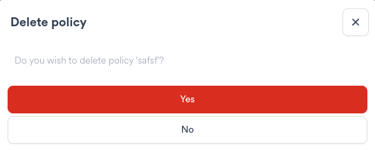 Policy Delete Confirmation Modal