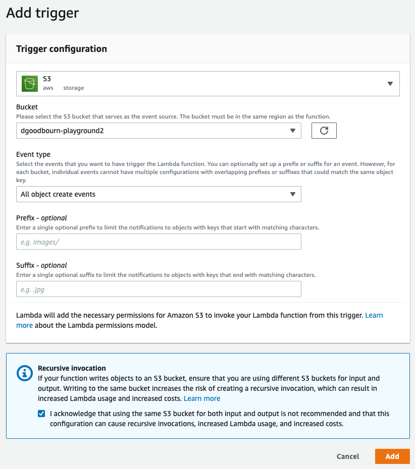 Configure trigger